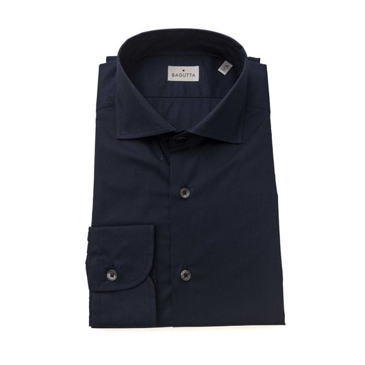 - Blue Cotton Men Shirt