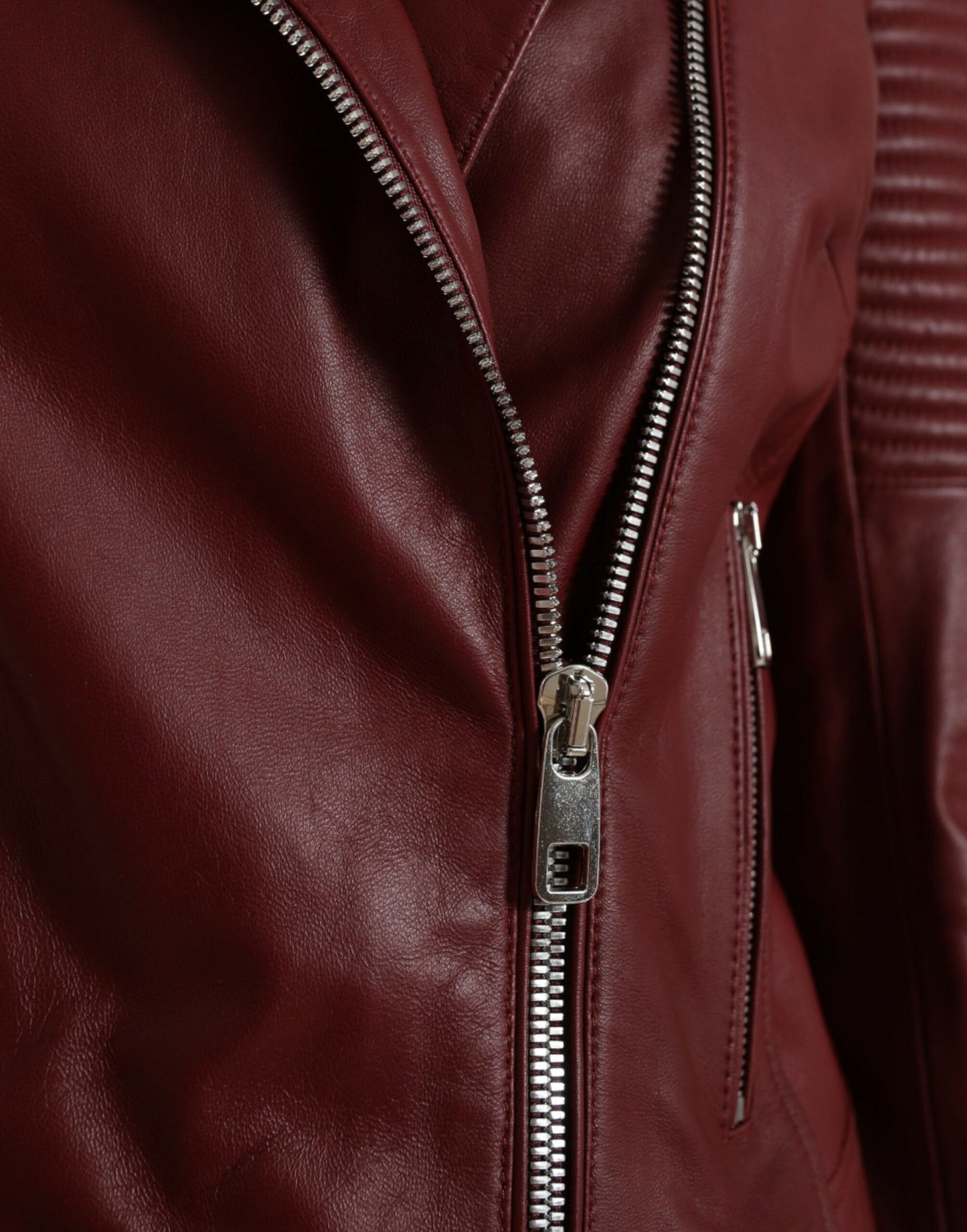 Bordeaux Biker Leather Jacket - The Luxe Alliance