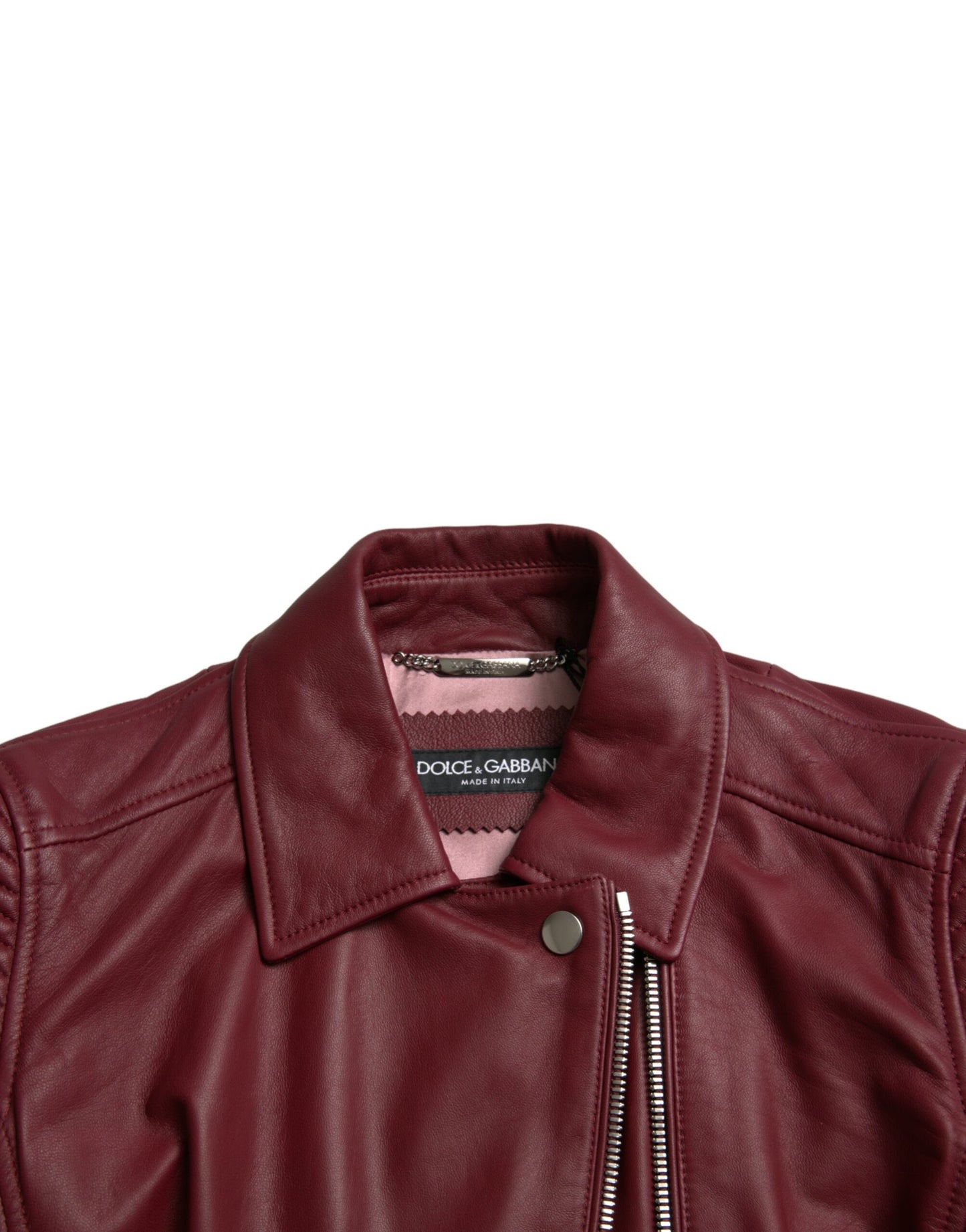 Bordeaux Biker Leather Jacket - The Luxe Alliance