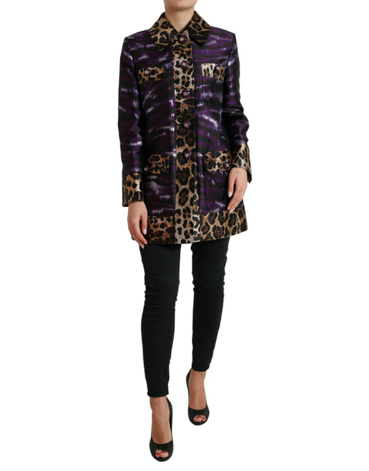  - Exquisite Jacquard Trench With Tiger Motif