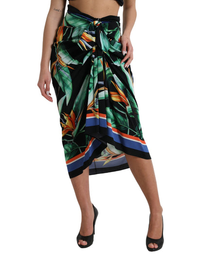 Elegant Floral High Waist Midi Skirt - The Luxe Alliance