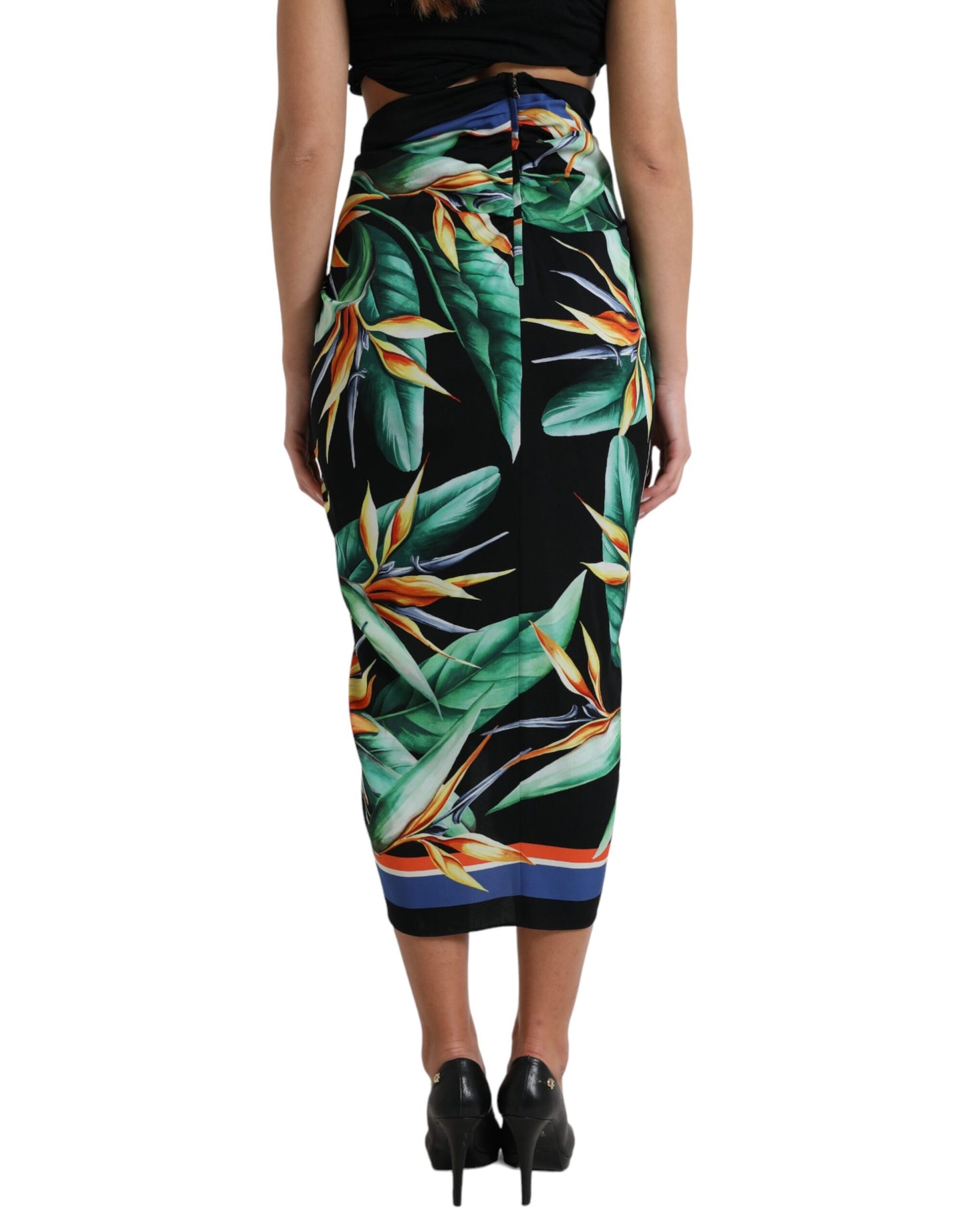 Elegant Floral High Waist Midi Skirt - The Luxe Alliance