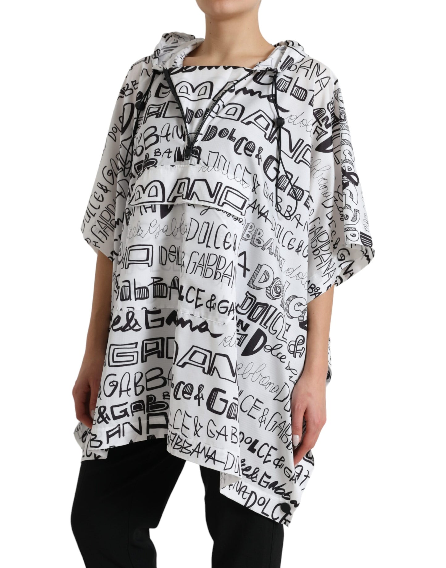  - Chic Hooded Logo Print Blouson Tee