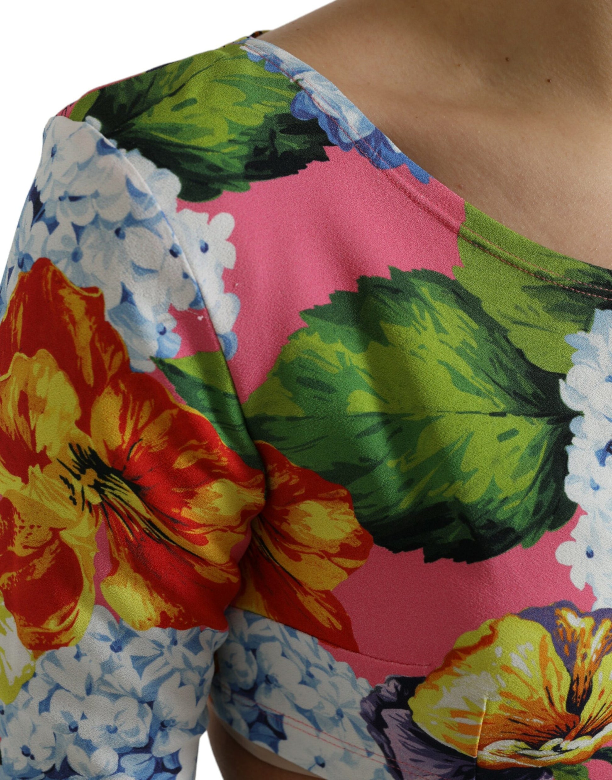 Floral Elegance Cropped Blouse by Dolce & Gabbana