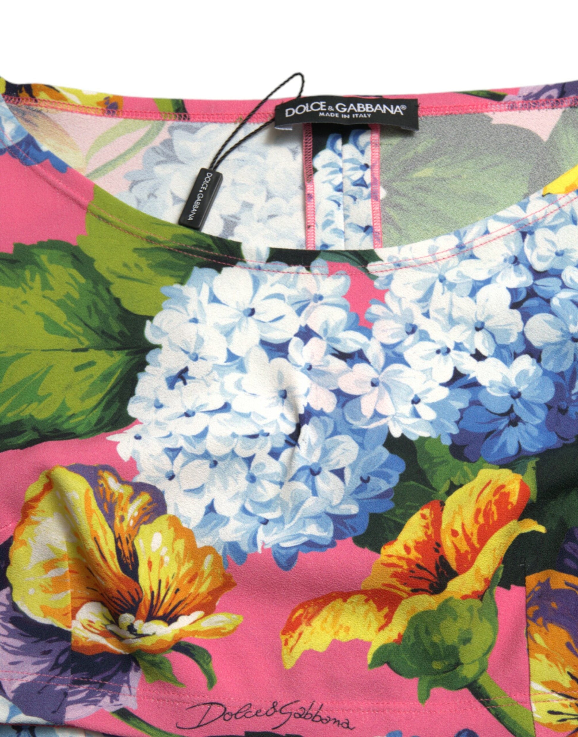 Floral Elegance Cropped Blouse by Dolce & Gabbana