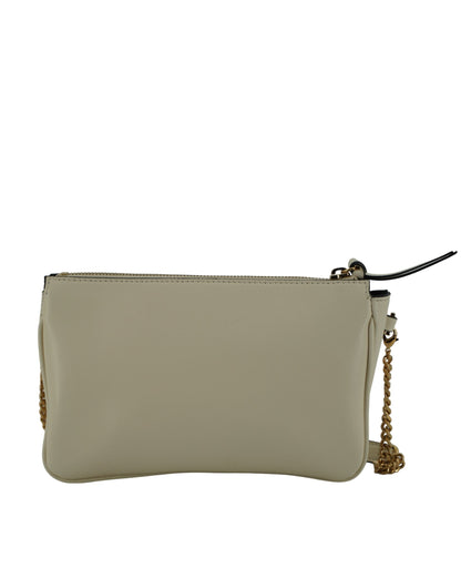  - Elegant White Lamb Leather Crossbody Pouch