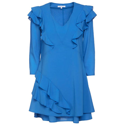  - Elegant Light Blue Ruffled Mini Dress