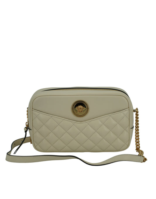  - Elegant White Leather Camera Shoulder Bag