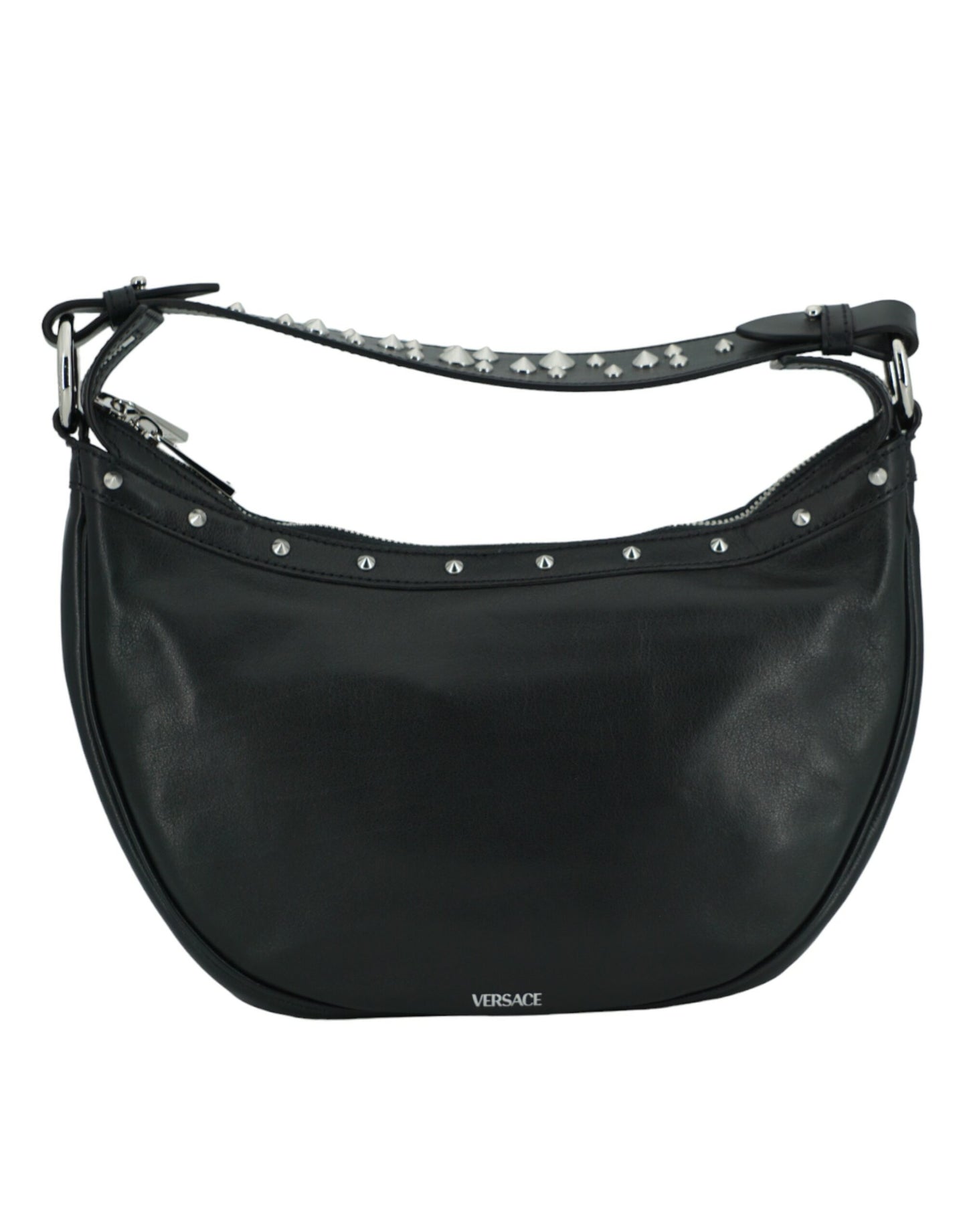  - Elegant Black Leather Hobo Shoulder Bag