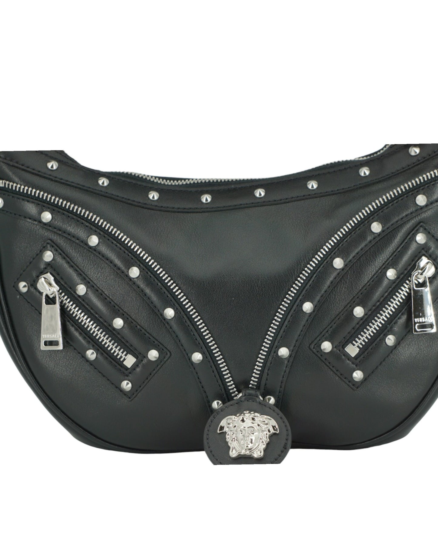  - Elegant Black Leather Hobo Shoulder Bag