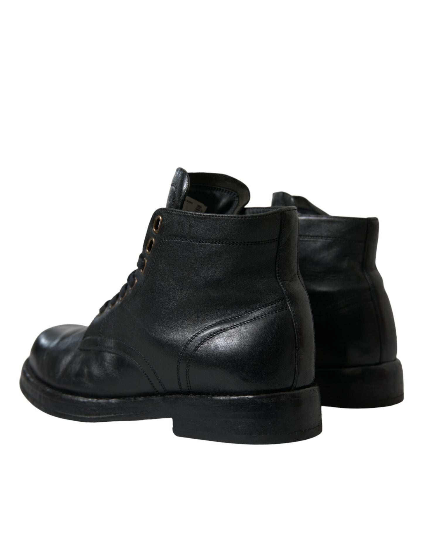  - Elegant Black Horse Leather Ankle Boots