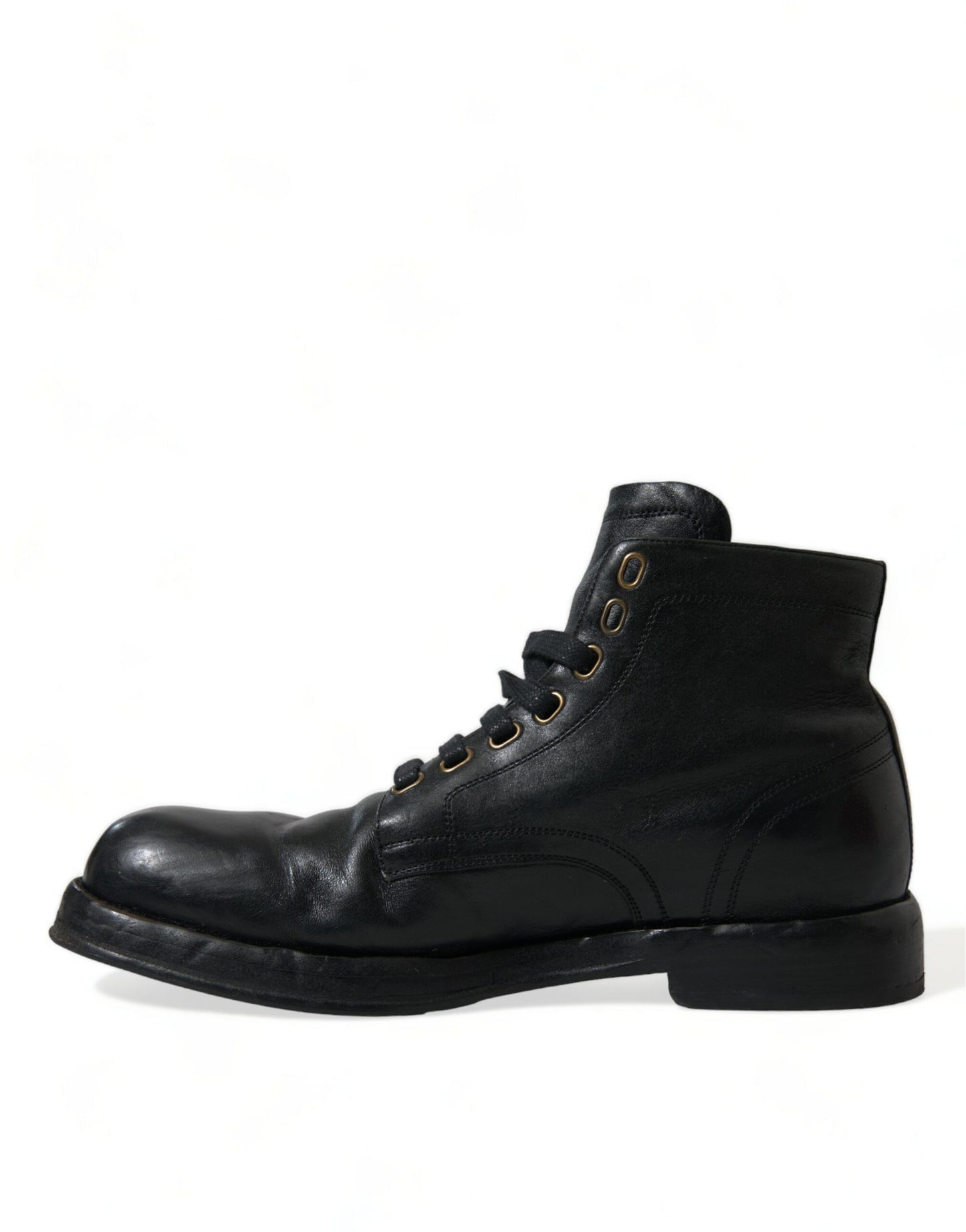  - Elegant Black Horse Leather Ankle Boots