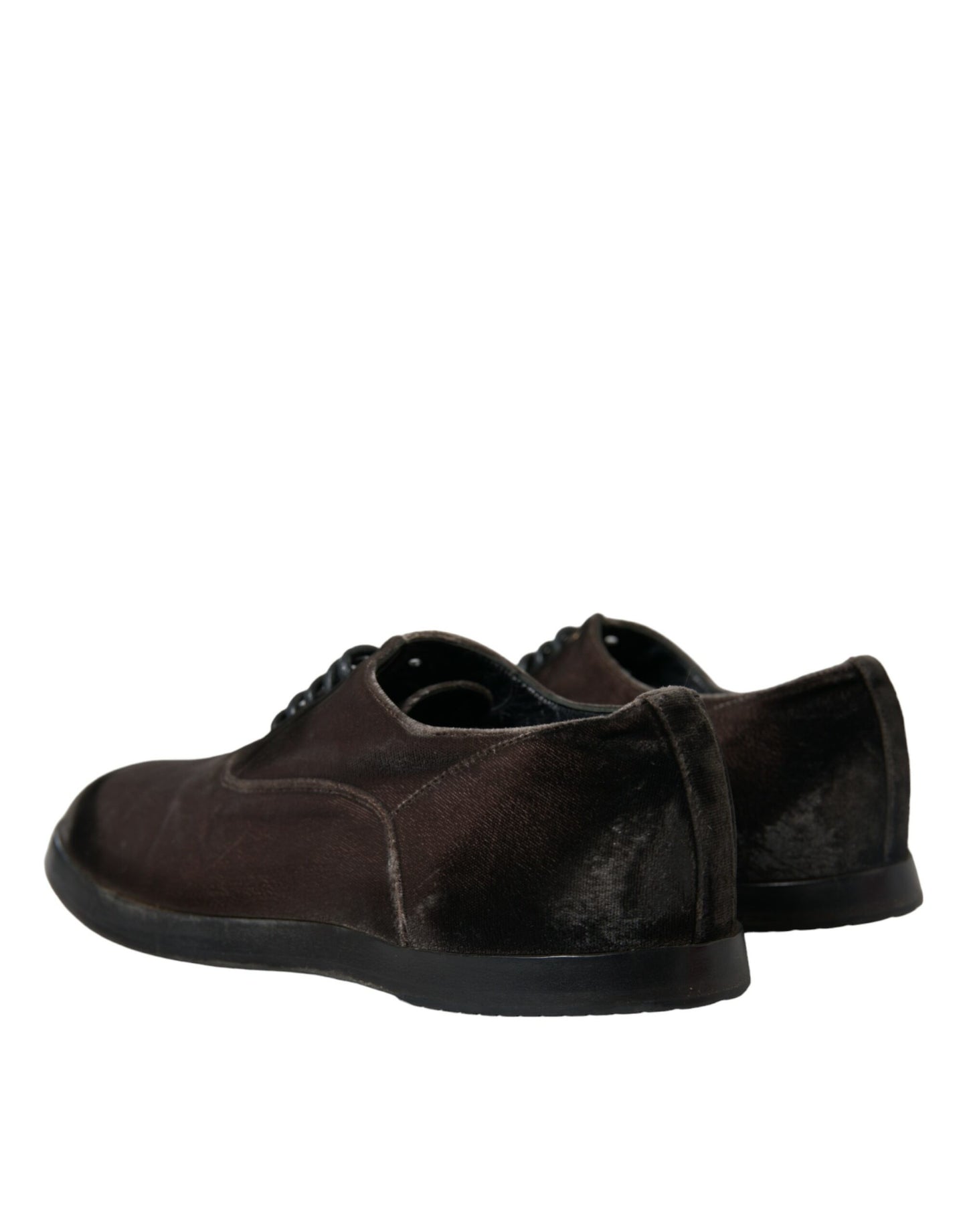  - Elegant Brown Velvet Oxford Lace-up Shoes