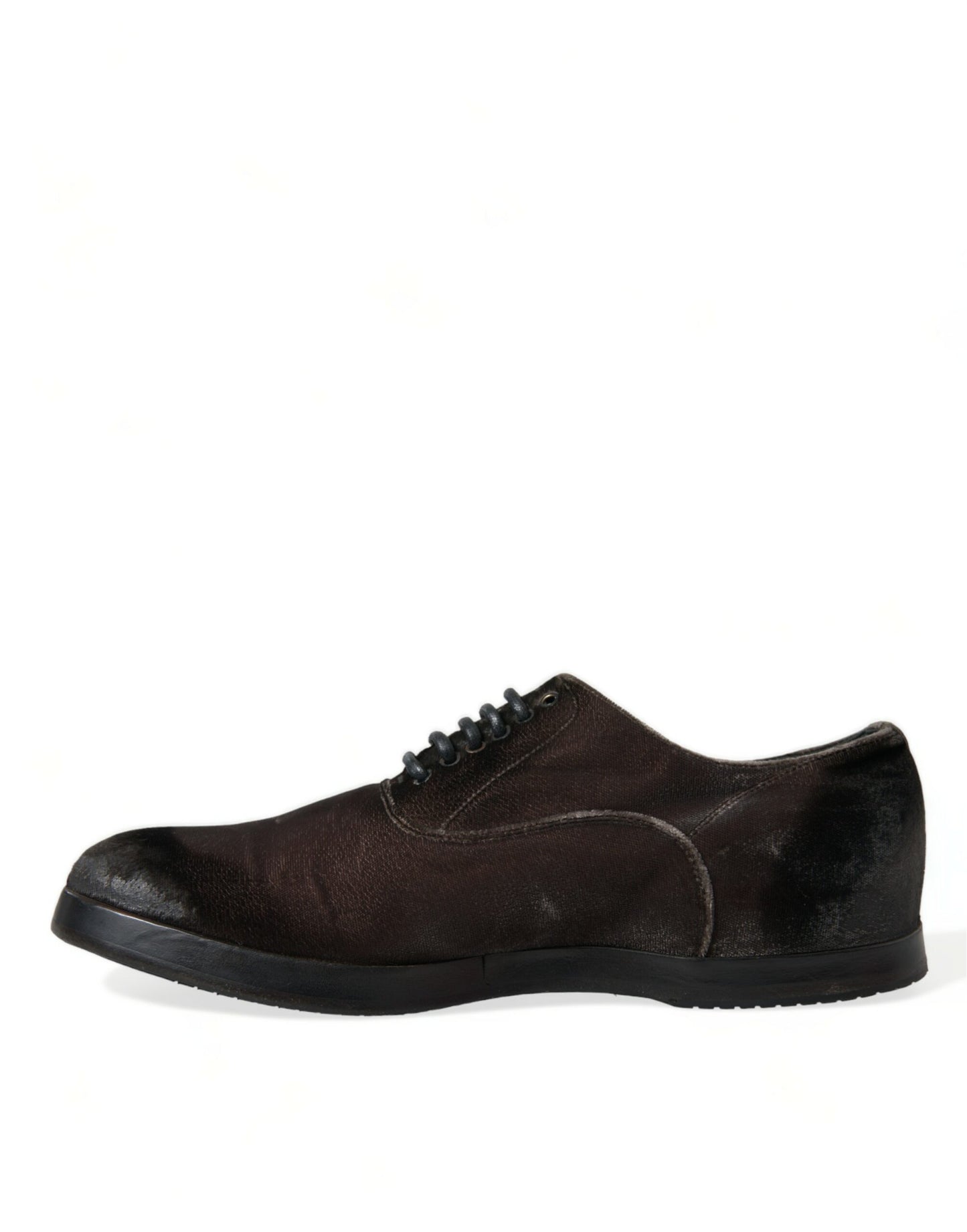  - Elegant Brown Velvet Oxford Lace-up Shoes