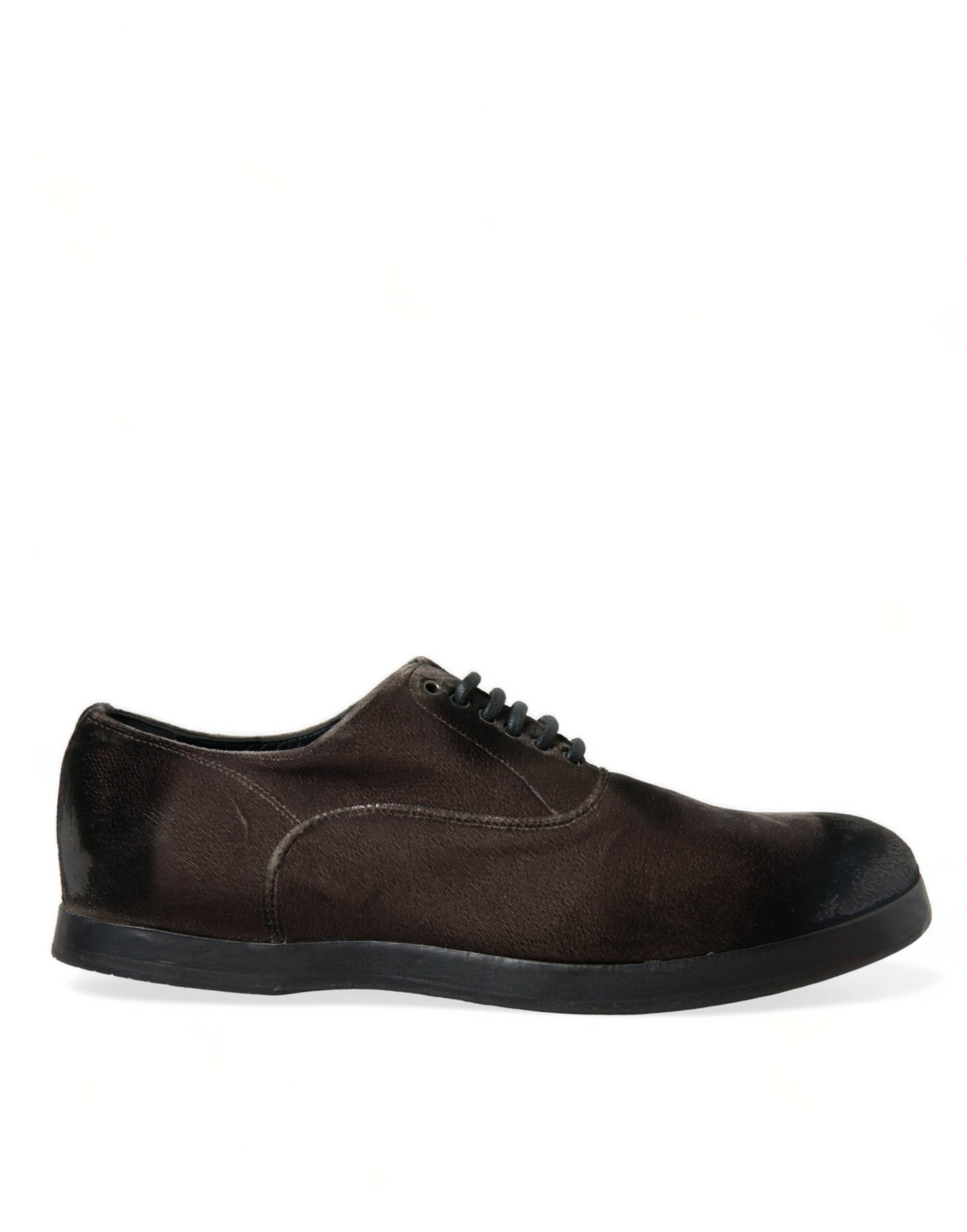 Elegant Brown Velvet Oxford Lace-up Shoes