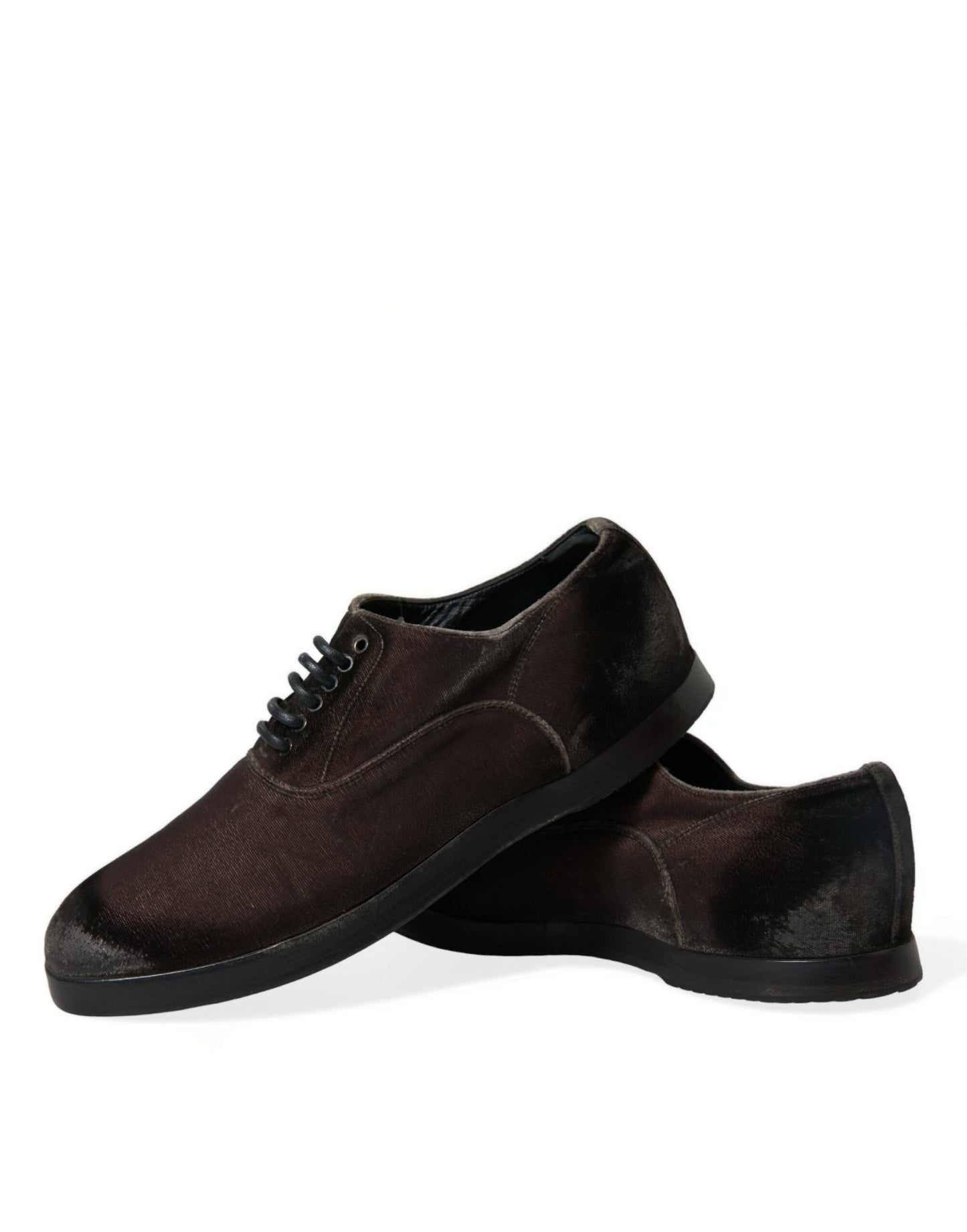  - Elegant Brown Velvet Oxford Lace-up Shoes