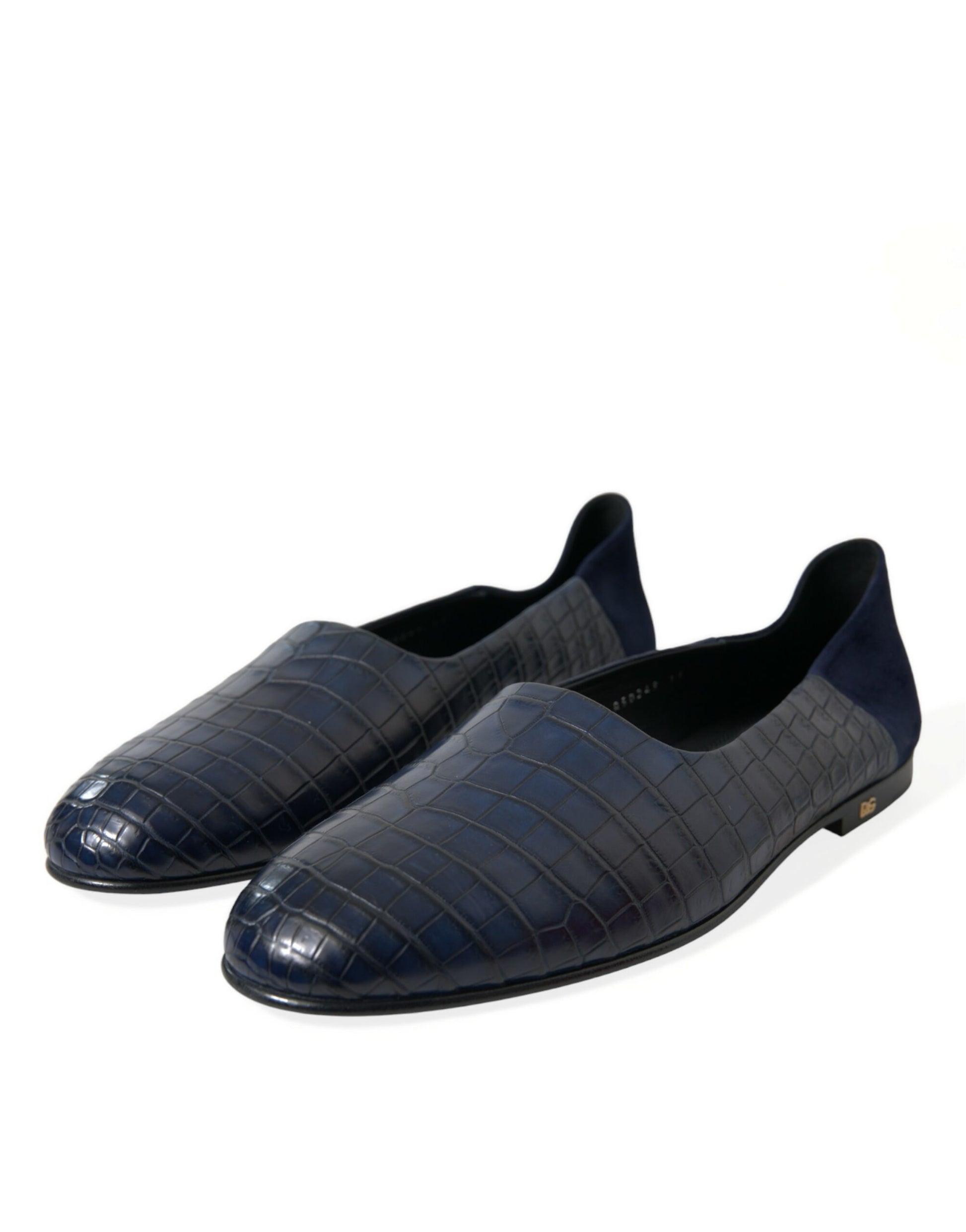 Elegant Blue Crocodile Leather Loafers by Dolce & Gabbana
