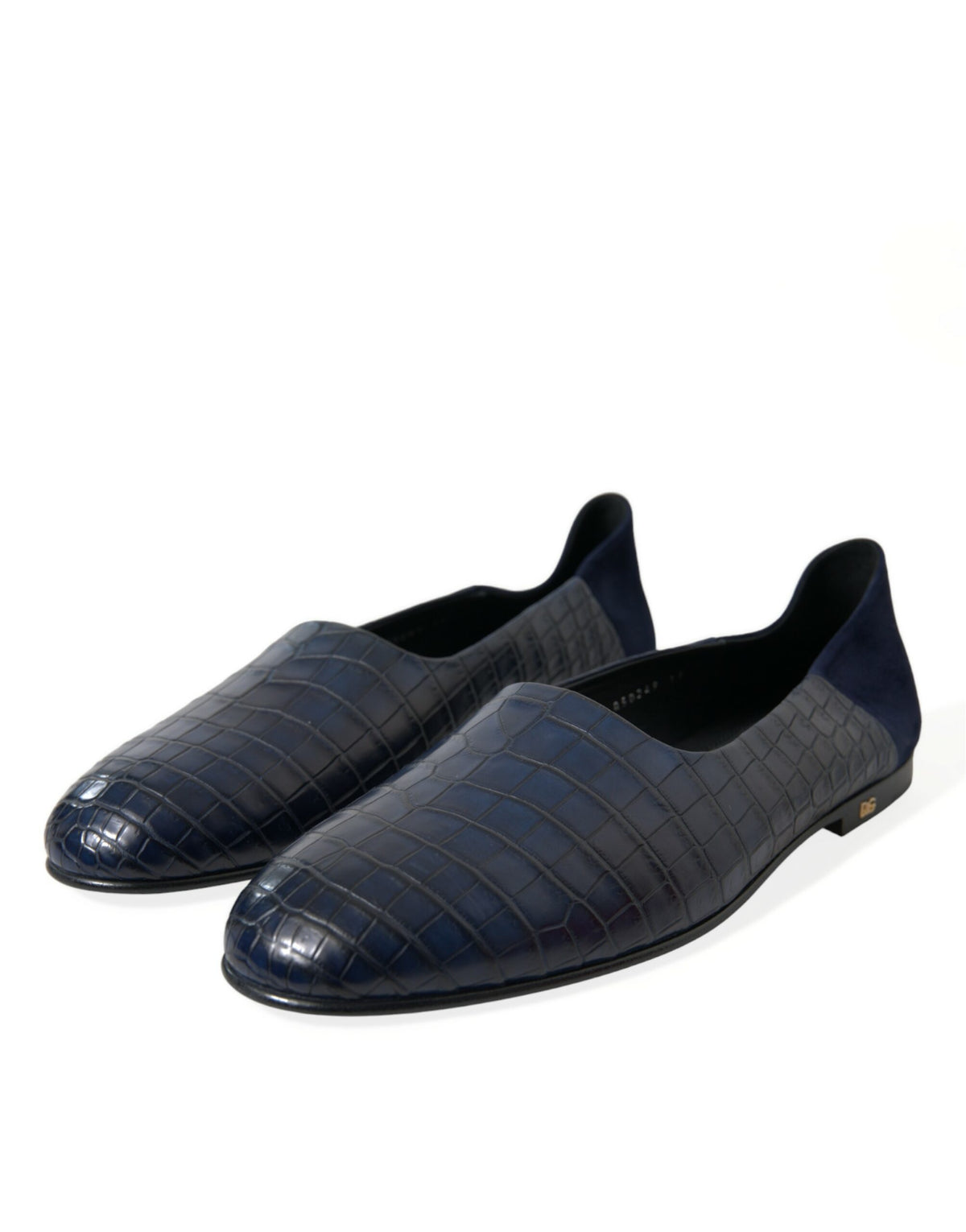 Elegant Blue Crocodile Leather Loafers by Dolce & Gabbana