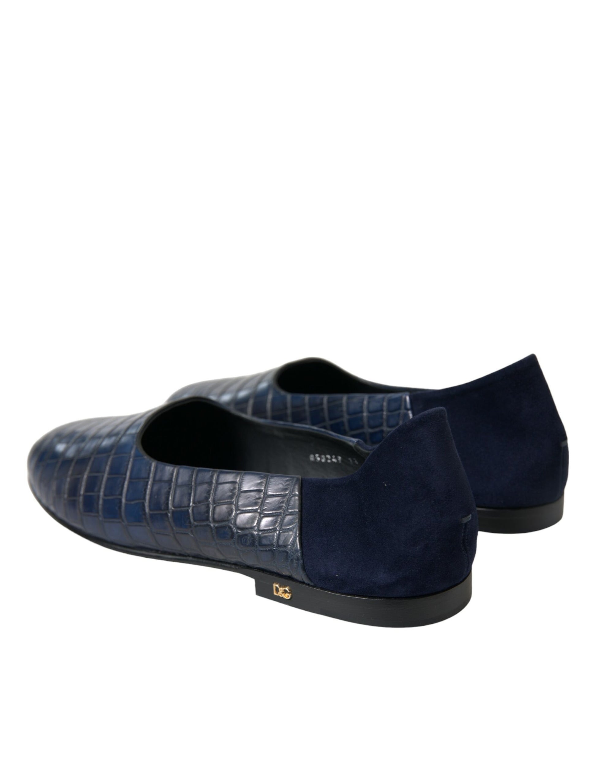 Elegant Blue Crocodile Leather Loafers by Dolce & Gabbana