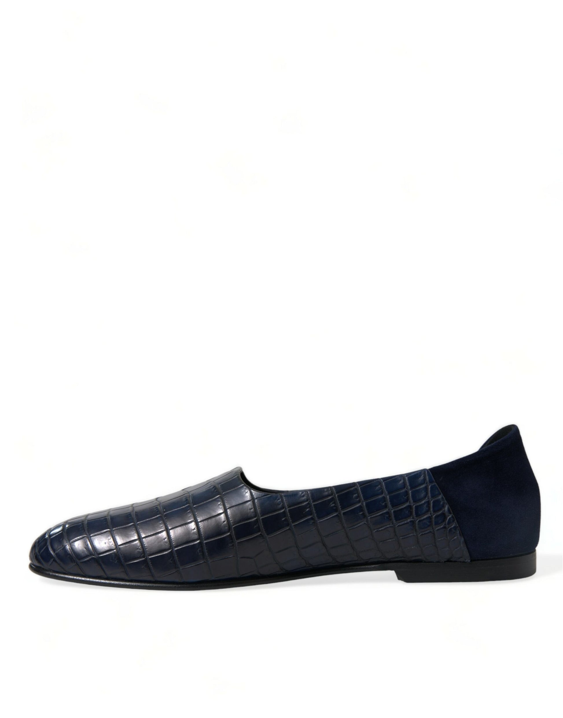 Elegant Blue Crocodile Leather Loafers by Dolce & Gabbana