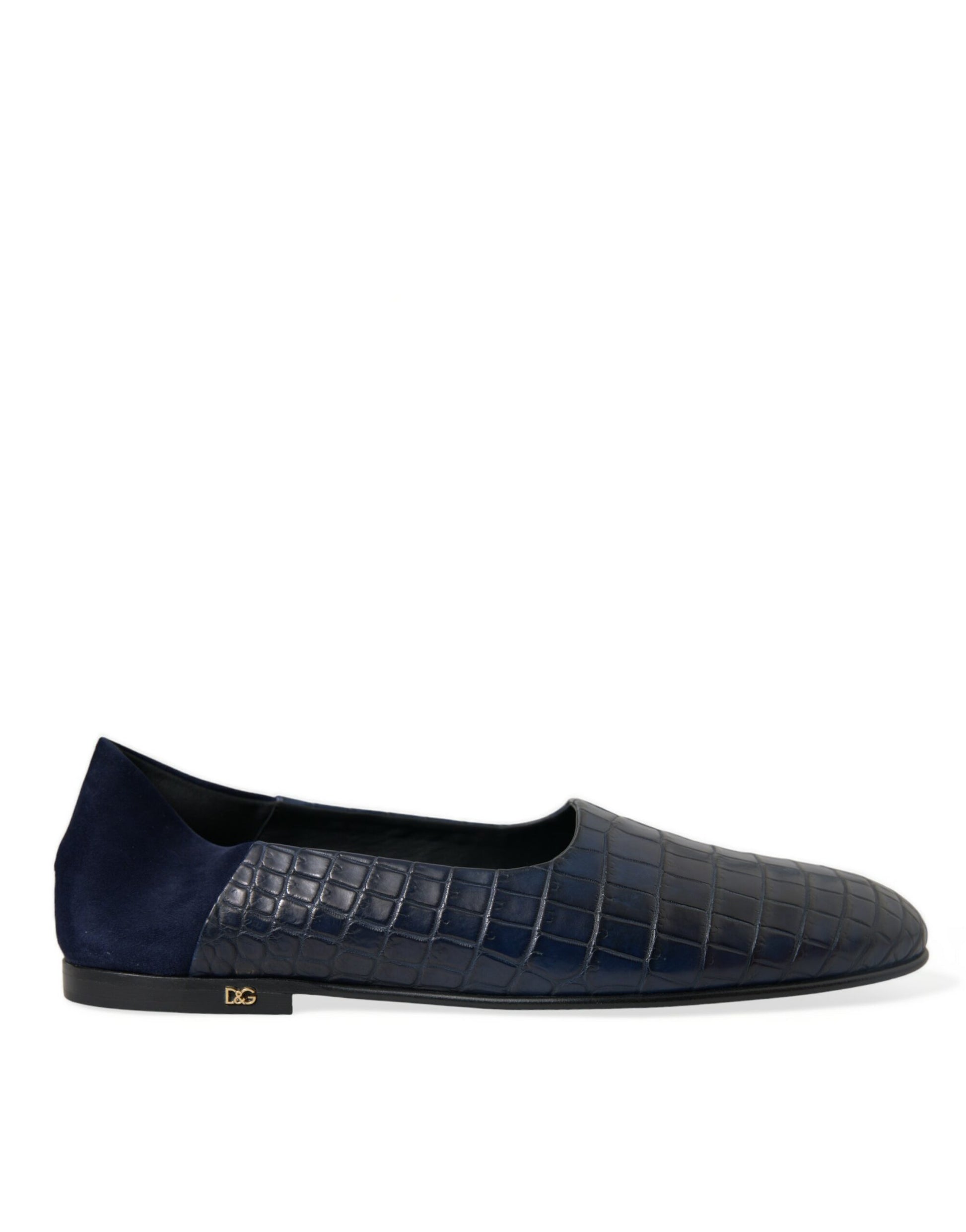 Elegant Blue Crocodile Leather Loafers by Dolce & Gabbana