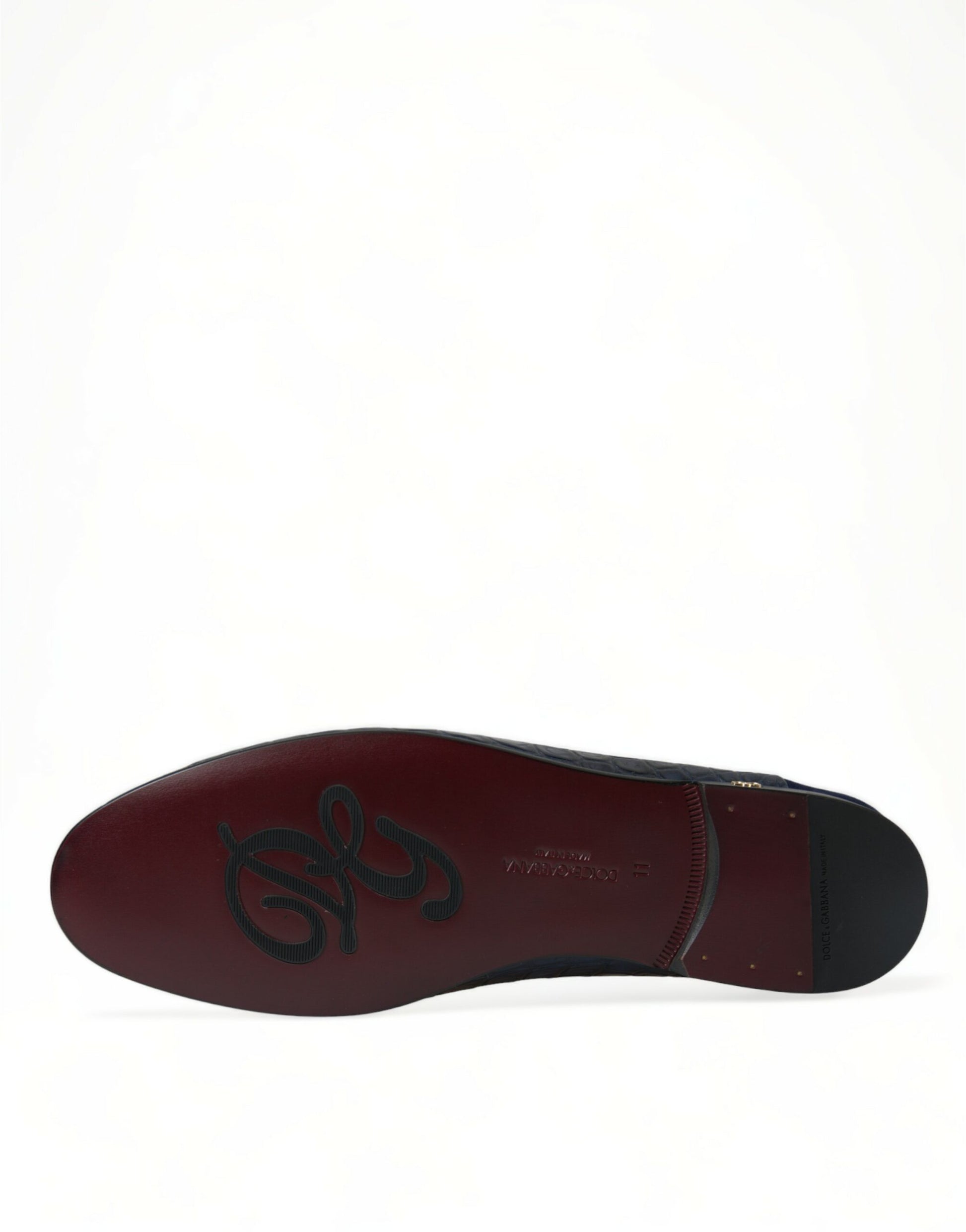 Elegant Blue Crocodile Leather Loafers by Dolce & Gabbana