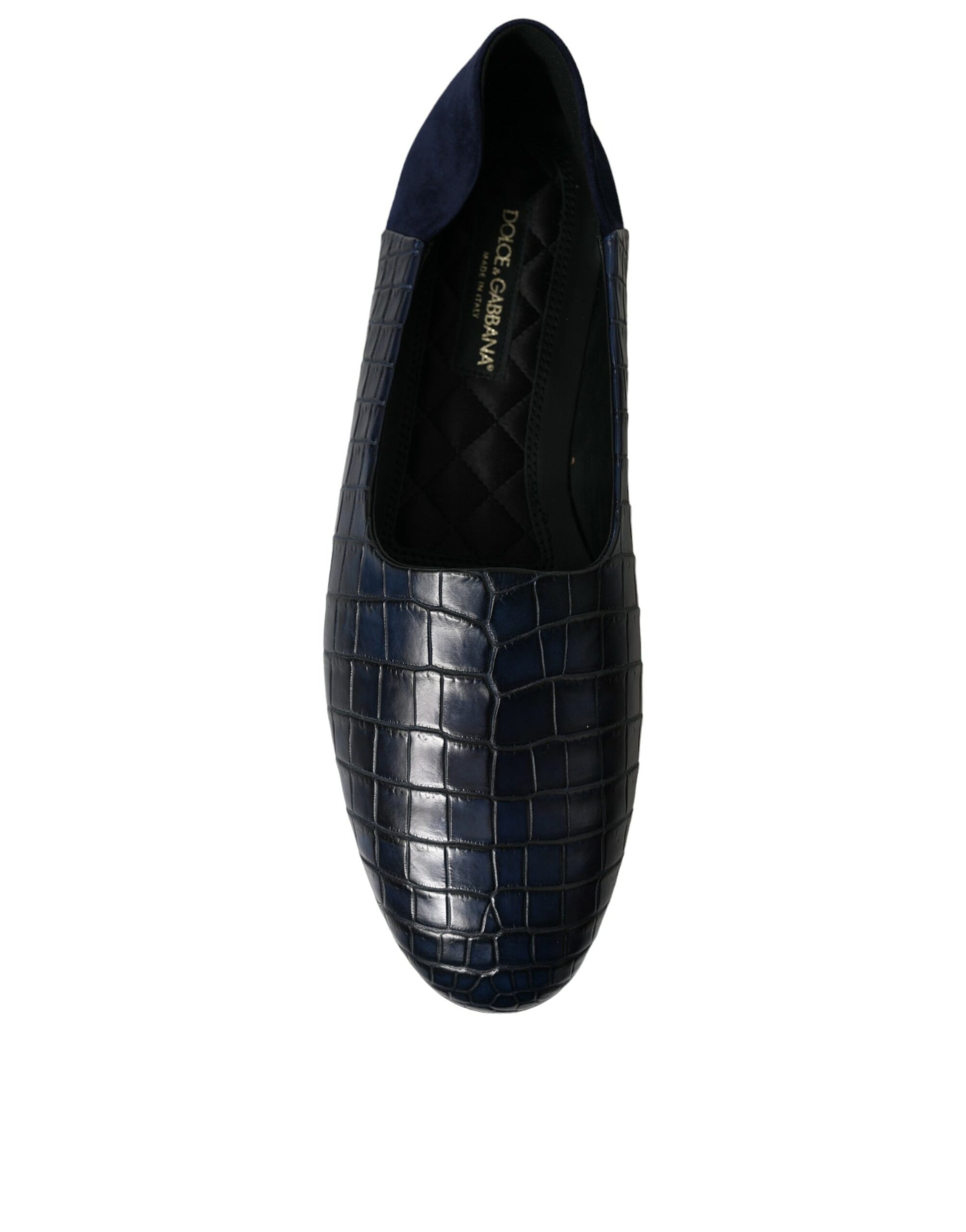 Elegant Blue Crocodile Leather Loafers by Dolce & Gabbana