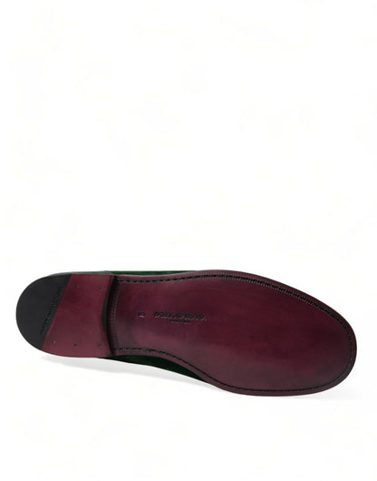  - Emerald Velvet Leather Loafers for Men