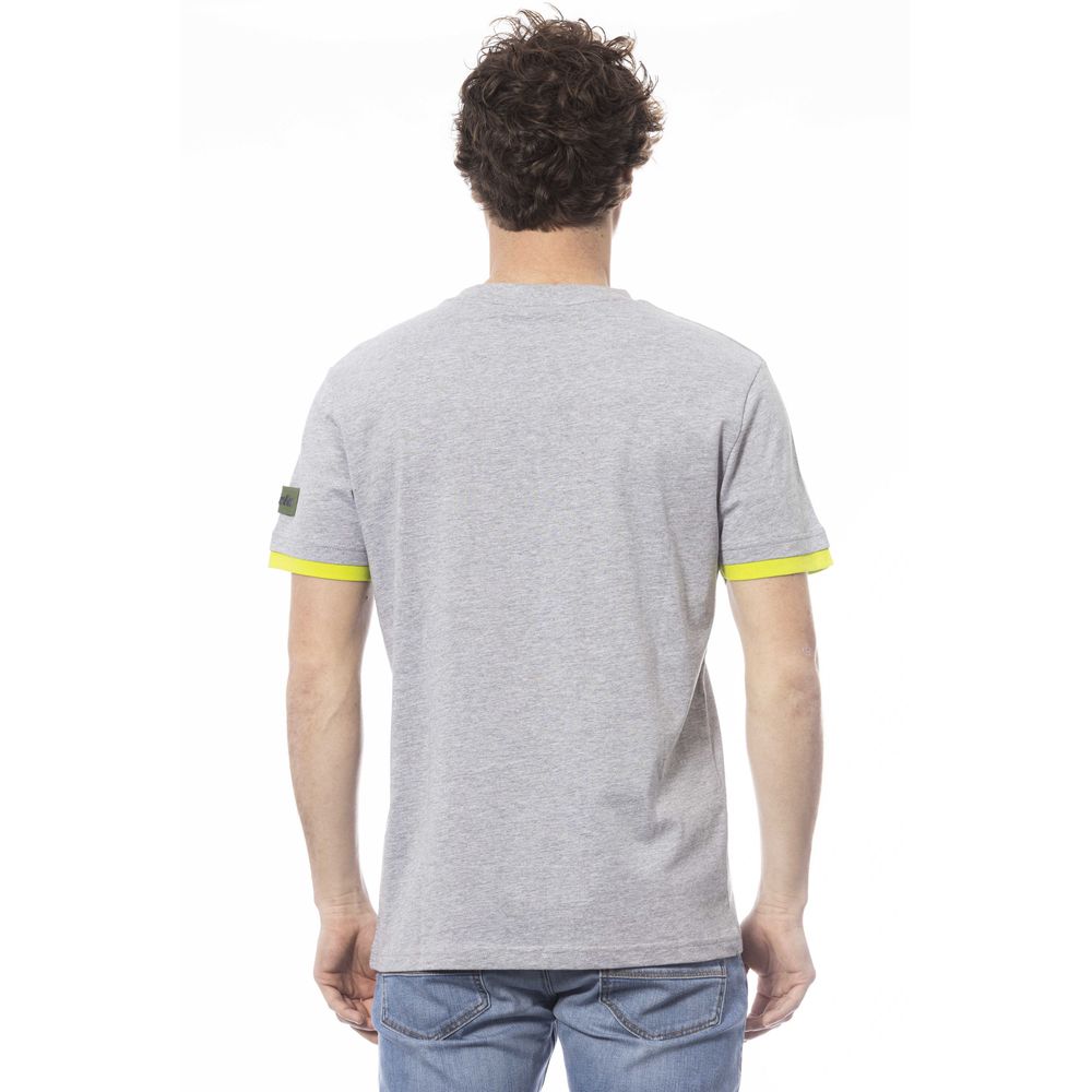  - Gray Cotton Men T-Shirt