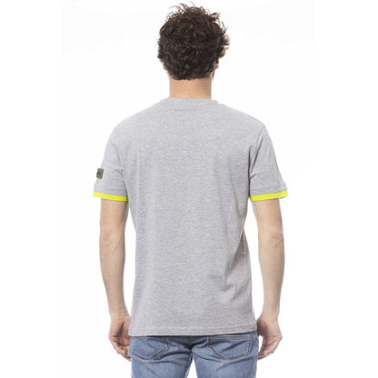  - Gray Cotton Men T-Shirt