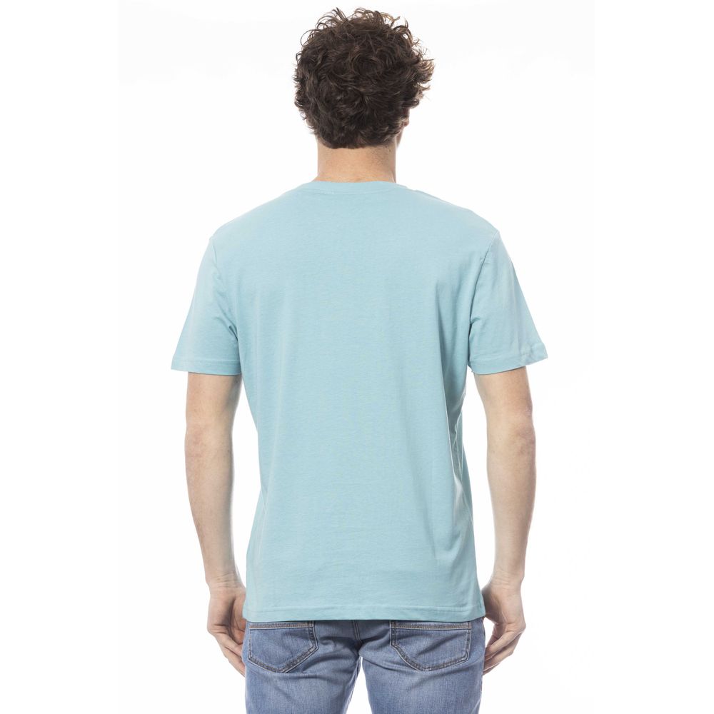  - Light Blue Cotton Men T-Shirt