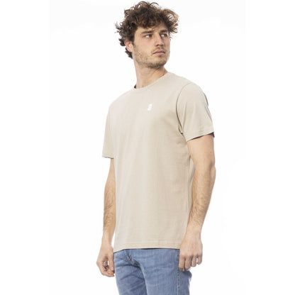  - Beige Cotton Men T-Shirt