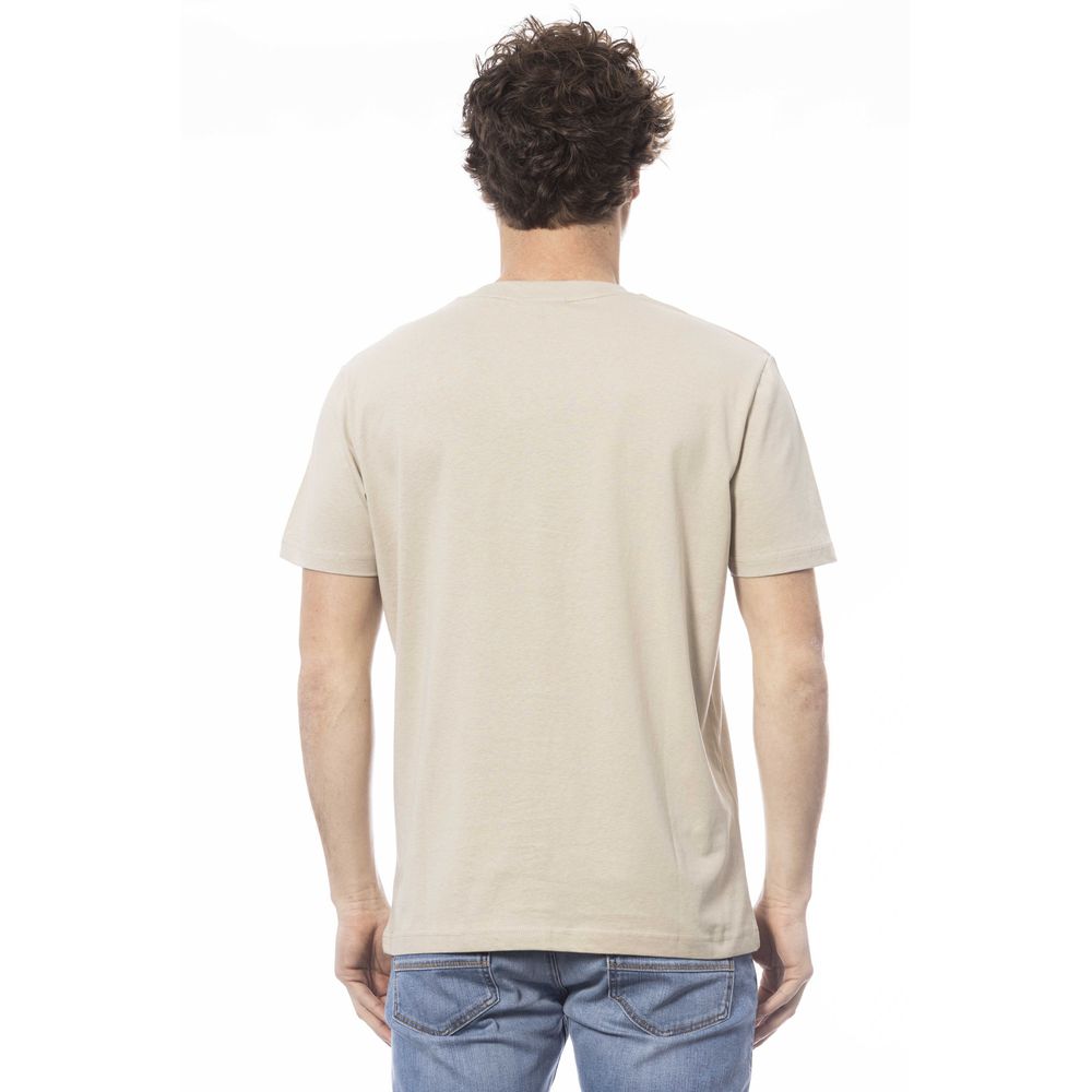  - Beige Cotton Men T-Shirt