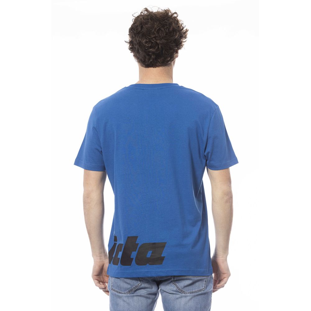  - Blue Cotton Men T-Shirt