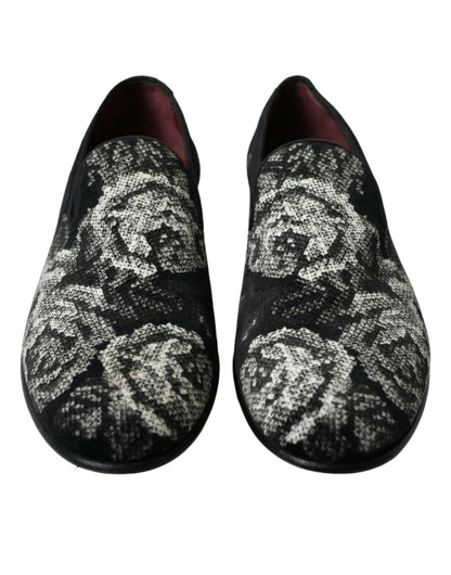  - Elegant Floral Velvet Loafers