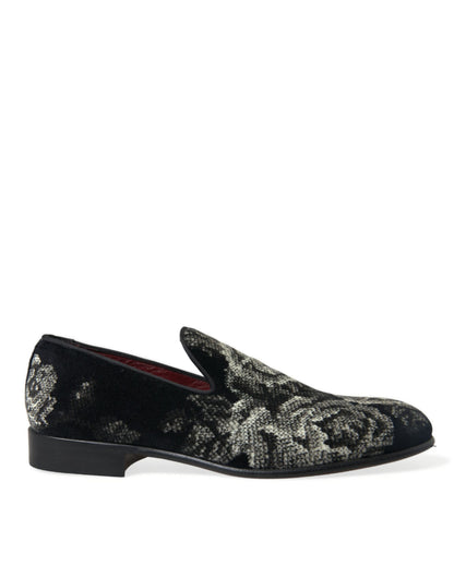  - Elegant Floral Velvet Loafers