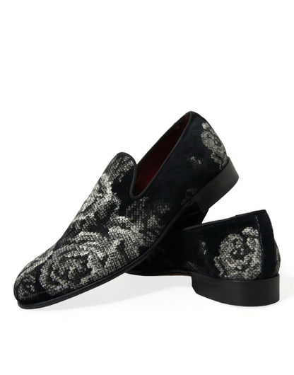  - Elegant Floral Velvet Loafers