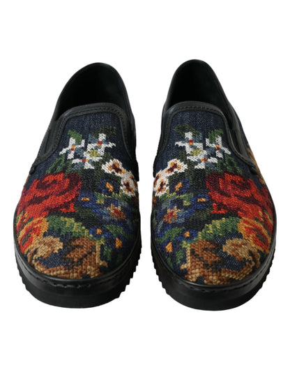  - Elegant Multicolor Floral Loafers