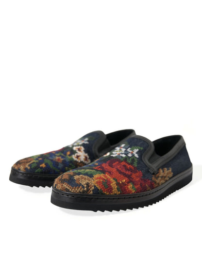  - Elegant Multicolor Floral Loafers