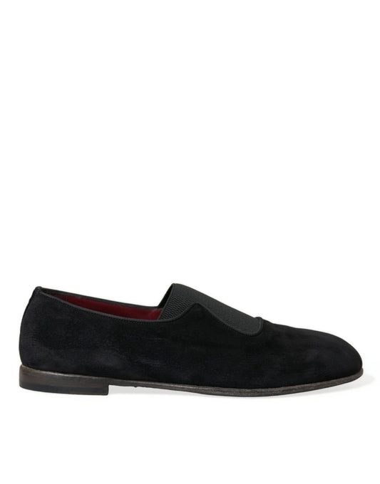  - Elegant Black Velor Loafers for the Discerning Gentleman