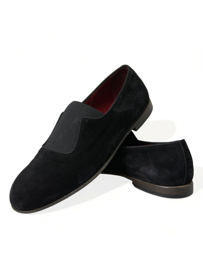  - Elegant Black Velor Loafers for the Discerning Gentleman