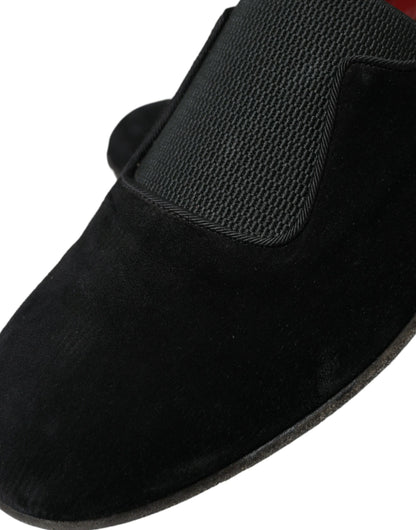  - Elegant Black Velor Loafers for the Discerning Gentleman