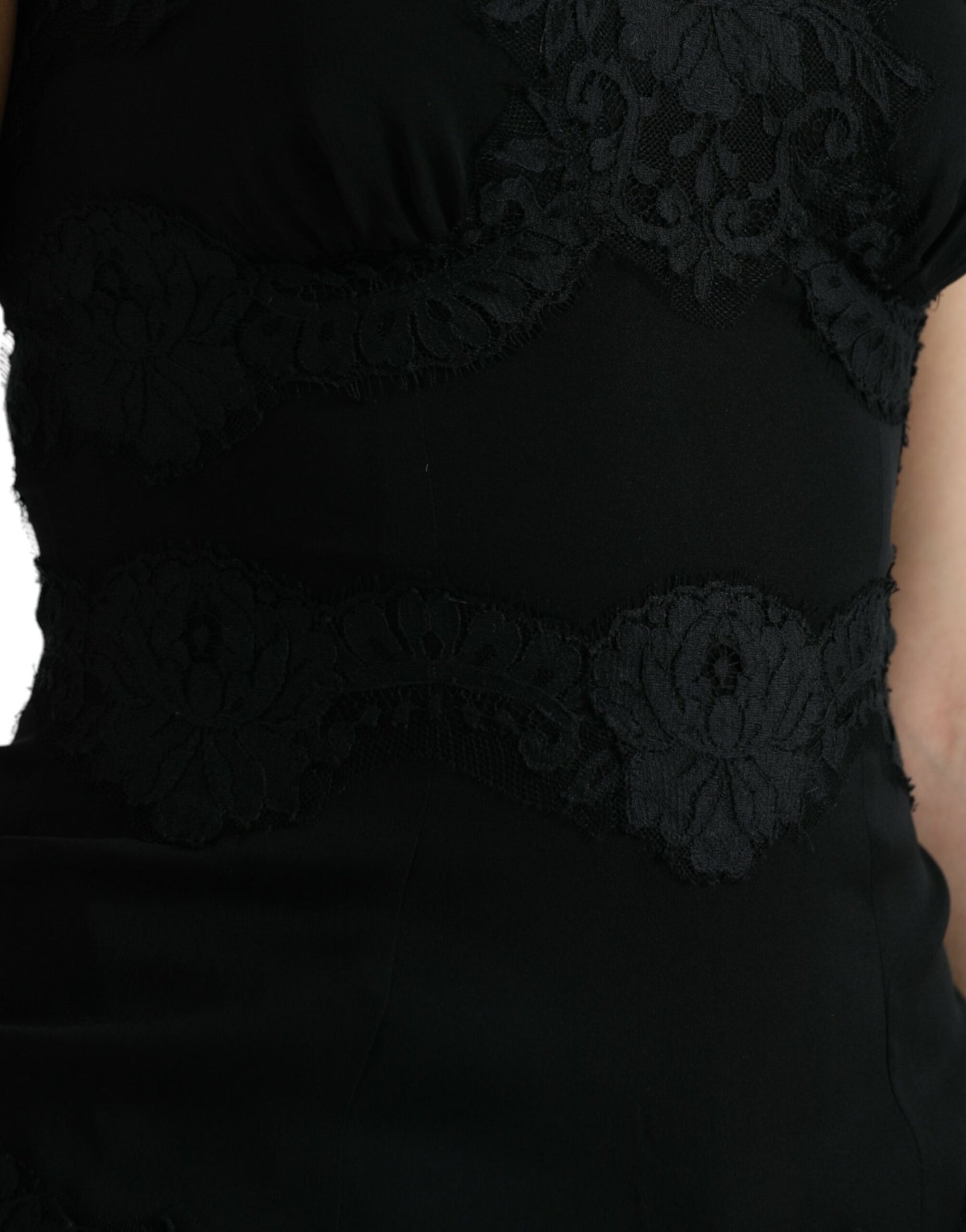  - Elegant Black Silk Lace Tank Top