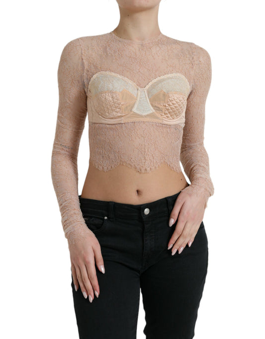  - Elegant Lace Bustier Cropped Top