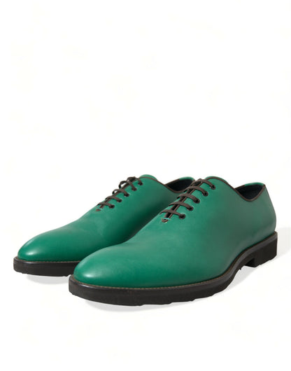  - Elegant Green Leather Oxford Dress Shoes