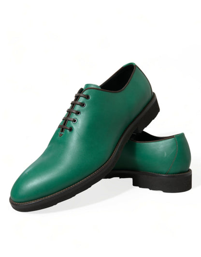  - Elegant Green Leather Oxford Dress Shoes