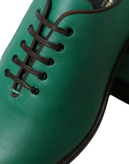  - Elegant Green Leather Oxford Dress Shoes