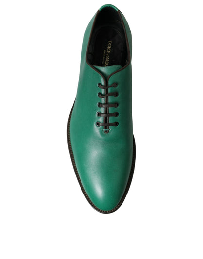  - Elegant Green Leather Oxford Dress Shoes