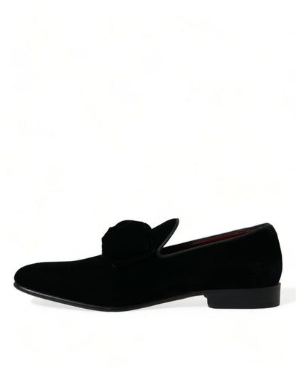  - Elegant Black Velvet Loafers - Men's Luxury Footwear