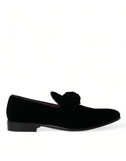  - Elegant Black Velvet Loafers - Men's Luxury Footwear